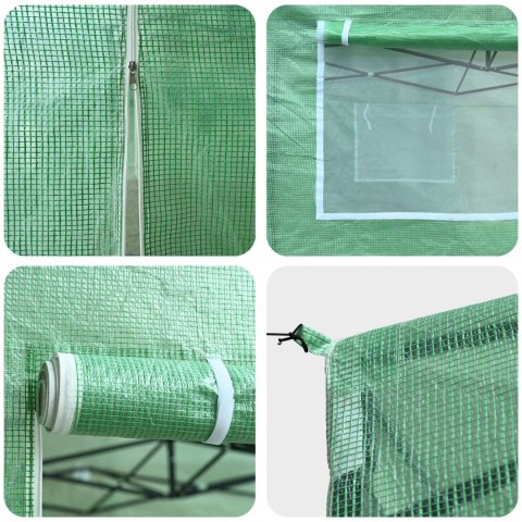 VidaXL Szklarnia z ramą do wchodzenia Zielona 870x290x315 cm Stal VidaXL Szklarnia z ramą do wchodzenia Zielona 870x290x315 cm Stal