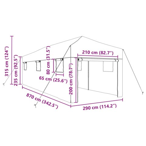 VidaXL Szklarnia z ramą do wchodzenia Zielona 870x290x315 cm Stal VidaXL Szklarnia z ramą do wchodzenia Zielona 870x290x315 cm Stal