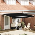 VidaXL Manualna Markiza Chowana Czarna 400x350 cm, vidaXL Materiał wymienny do markizy 4x3,5 m Czarny