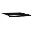 VidaXL Manualna Markiza Chowana Czarna 400x350 cm, vidaXL Materiał wymienny do markizy 4x3,5 m Czarny