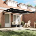 VidaXL Manualna Markiza Chowana Czarna 400x350 cm, vidaXL Materiał wymienny do markizy 4x3,5 m Czarny