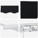 VidaXL Manualna Markiza Chowana Czarna 400x350 cm, vidaXL Materiał wymienny do markizy 4x3,5 m Czarny