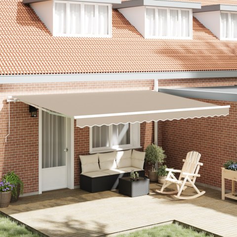 VidaXL Ręczna Chowana Markiza Beżowa 450x300 cm, vidaXL Materiał wymienny do markizy 4.5x3 m Beżowy