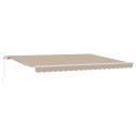 VidaXL Ręczna Chowana Markiza Beżowa 450x300 cm, vidaXL Materiał wymienny do markizy 4.5x3 m Beżowy