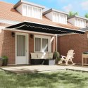 VidaXL Ręczna Markiza Chowana Czarna 450x300 cm, vidaXL Materiał do wymiany markizy dla ramy 4.5x3 m Czarny