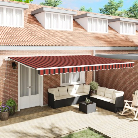 VidaXL Ręczna markiza chowana Czerwono-brązowa 500x350 cm