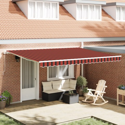 VidaXL ręczna markiza chowana pomarańczowo-brązowa 450x350 cm
