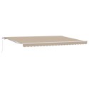 Manualna markiza chowana vidaXL beżowa 500x350 cm, Materiał na wymianę do markizy o ramie 5x3,5 m beżowy