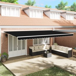 Markiza Ręczna vidaXL Czarna 600x300 cm, Materiał do wymiany markizy vidaXL na ramę 6x3 m Czarny