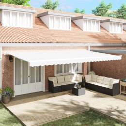 VidaXL Markiza Manualna Chowana Biała 600x300 cm, vidaXL Materiał na markizę do ramy 6x3 m Biały