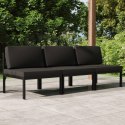 VidaXL 3-os. sofa ogrodowa z poduszkami, aluminium, antracytowa