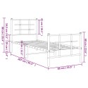 VidaXL Metalowa rama łóżka z wezgłowiem i zanóżkiem, biała, 80x200 cm