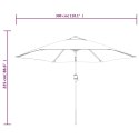 VidaXL Parasol ogrodowy z LED i stalowym słupkiem, 300 cm, czarny
