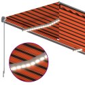 VidaXL Automatyczna markiza z zasłoną, LED i czujnikiem, 4,5x3 m