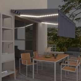 VidaXL Automatyczna markiza z zasłoną, LED i czujnikiem wiatru, 4x3 m