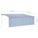 VidaXL Automatyczna markiza z zasłoną, LED i czujnikiem wiatru, 4x3 m