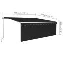 VidaXL Ręcznie zwijana markiza z zasłoną, 4x3 m, antracytowa