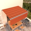 VidaXL Ręcznie zwijana markiza z zasłoną, 4x3 m, pomarańczowo-brązowa