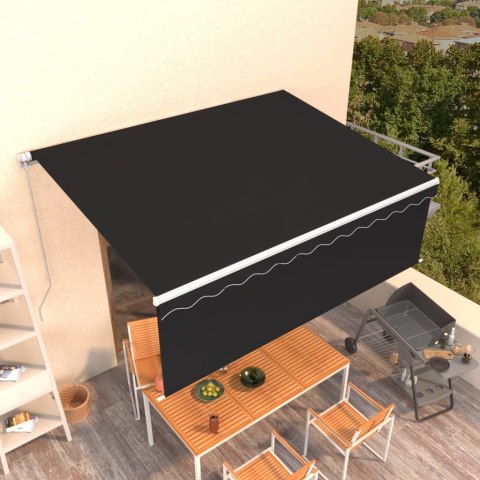 VidaXL Ręcznie zwijana markiza z zasłoną, 4,5x3 m, antracytowa