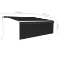 VidaXL Ręcznie zwijana markiza z zasłoną, 4,5x3 m, antracytowa