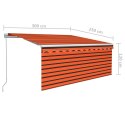 VidaXL Ręcznie zwijana markiza z zasłoną zacieniającą, 3x2,5 m