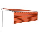 VidaXL Automatyczna markiza z zasłoną, 4,5x3 m, pomarańcz-brąz