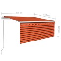 VidaXL Automatycznie zwijana markiza z zasłoną zacieniającą, 3x2,5 m