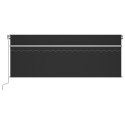 VidaXL Ręcznie zwijana markiza z zasłoną i LED, 4,5x3 m, antracytowa