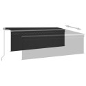VidaXL Ręcznie zwijana markiza z zasłoną i LED, 4,5x3 m, antracytowa
