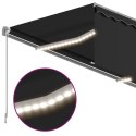 VidaXL Ręcznie zwijana markiza z zasłoną i LED, 4,5x3 m, antracytowa