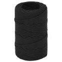 VidaXL Linka żeglarska, czarna jednolita, 2 mm, 100 m, polipropylen
