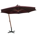  Parasol ogrodowy, na jodłowym słupku, bordowy, 3,5x2,9 m