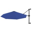 VidaXL Parasol ścienny na metalowym słupku, 300 cm, niebieski