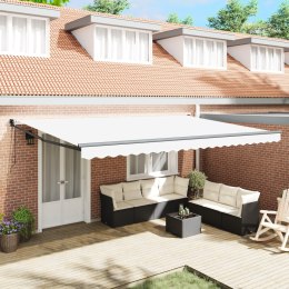 Automatyczna Markiza Zwijana vidaXL Biała 500x300 cm, Materiał Zastępczy do Markizy vidaXL na Stelaż 5x3 m Biały