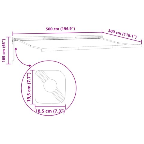 Automatyczna chowana markiza vidaXL Biała 500x300 cm, Wymienna tkanina do markizy vidaXL na ramę 5x3 m biała Automatyczna chowana markiza vidaXL Biała 500x300 cm, Wymienna tkanina do markizy vidaXL na ramę 5x3 m biała