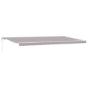 Automatyczna chowana markiza vidaXL Jasnoszara 600x300 cm, Materiał zapasowy markizy vidaXL na ramę 6x3 m Jasnoszara