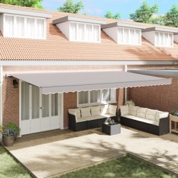 Markiza automatyczna vidaXL jasnoszara 600x300 cm, Materiał zastępczy dla ramy 6x3 m w jasnoszarym kolorze
