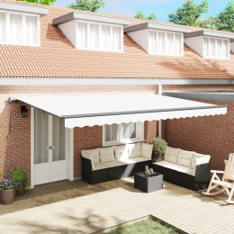 Markiza manualna vidaXL Biała 500x300 cm, Materiał do wymiany markizy vidaXL dla ramy 5x3 m Biały