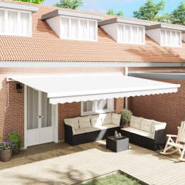 Ręczna markiza składana vidaXL biała 500x300 cm, Materiał wymienny markizy vidaXL dla ramy 5x3 m biała.