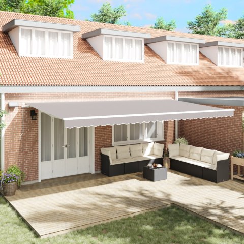 Ręczna markiza składana z LED Jasnoszara 600x300 cm, Materiał do markizy vidaXL na ramę 600x300 cm Jasnoszara
