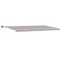 Ręczna markiza składana z LED Jasnoszara 600x300 cm, Materiał do markizy vidaXL na ramę 600x300 cm Jasnoszara