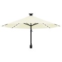 VidaXL Parasol ogrodowy z LED, ścienny, 300 cm, piaskowy