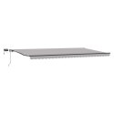 VidaXL Ręczna Zsuwana Markiza z LED Jasnoszara 600x300 cm