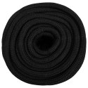 VidaXL Linka żeglarska, czarna jednolita, 18 mm, 25 m, polipropylen