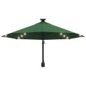 VidaXL Parasol ogrodowy z LED, ścienny, 300 cm, zielony