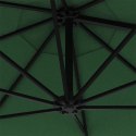 VidaXL Parasol ogrodowy z LED, ścienny, 300 cm, zielony