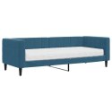 VidaXL Sofa z materacem do spania, niebieska, 80x200 cm, aksamit