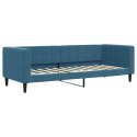VidaXL Sofa z materacem do spania, niebieska, 80x200 cm, aksamit
