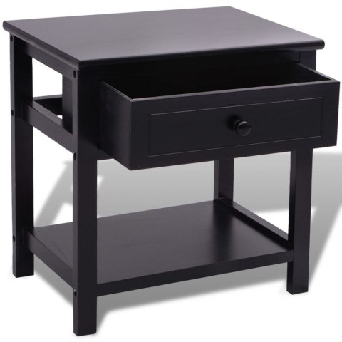Szafki nocne, 2 szt., drewniane, czarne Szafki nocne, 2 szt., drewniane, czarne