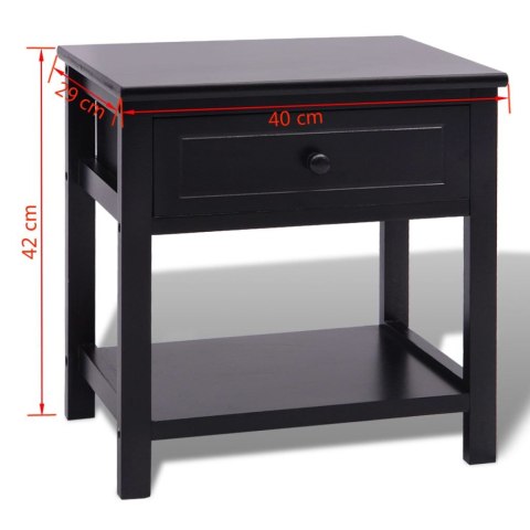 Szafki nocne, 2 szt., drewniane, czarne Szafki nocne, 2 szt., drewniane, czarne